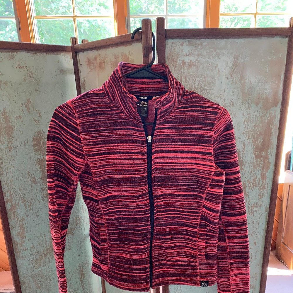 RBX Girl's Pink/Black Striped fleece size L14/16